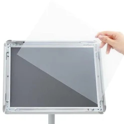 vidaXL Pedestal Plakatstand Sølv 33 x 33 x 126 cm PVC og Stål