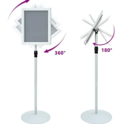 vidaXL Pedestal Plakatstand Sølv 33 x 33 x 126 cm PVC og Stål