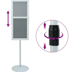 vidaXL Pedestal Plakatstand Sølv 33 x 33 x 126 cm PVC og Stål