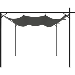 vidaXL pergola med sammenrulleligt tag 295x292x230 cm antracitgrå