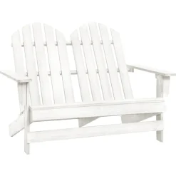vidaXL 2-personers Adirondack-havestol massivt grantræ hvid