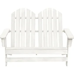 vidaXL 2-personers Adirondack-havestol massivt grantræ hvid