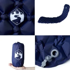 vidaXL 1-personers campingmadras 190x58x6 cm oppustelig marineblå