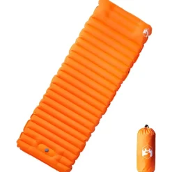 vidaXL 1-personers campingmadras med pude selvoppustelig orange