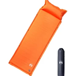 vidaXL 1-personers campingmadras med pude selvoppustelig orange