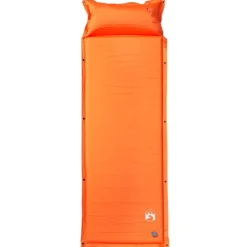 vidaXL 1-personers campingmadras med pude selvoppustelig orange