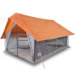 vidaXL 5-personers campingtelt vandtæt grå og orange