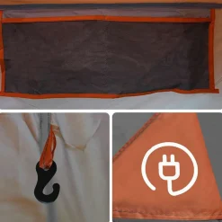 vidaXL 5-personers campingtelt vandtæt grå og orange