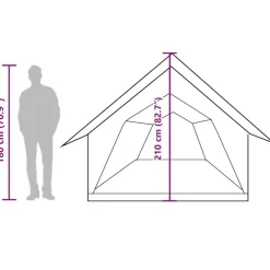 vidaXL 5-personers campingtelt vandtæt grå og orange