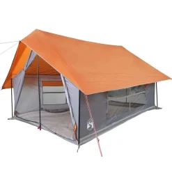 vidaXL 5-personers campingtelt vandtæt grå og orange