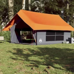 vidaXL 5-personers campingtelt vandtæt grå og orange