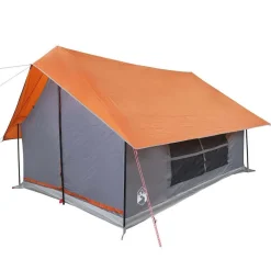 vidaXL 5-personers campingtelt vandtæt grå og orange
