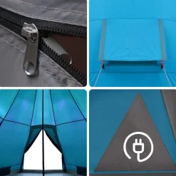 vidaXL 4-personers campingtelt vandtæt blå