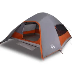 vidaXL 4-personers campingtelt vandtæt grå