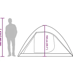 vidaXL 4-personers campingtelt vandtæt grå