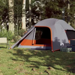 vidaXL 4-personers campingtelt vandtæt grå