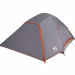 vidaXL 4-personers campingtelt vandtæt grå