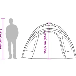vidaXL 3-personers campingtelt kuppel quick-release blå