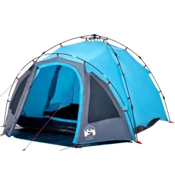 vidaXL 3-personers campingtelt kuppel quick-release blå