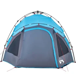 vidaXL 3-personers campingtelt kuppel quick-release blå