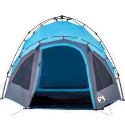 vidaXL 3-personers campingtelt kuppel quick-release blå
