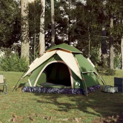 vidaXL 3-personers campingtelt kuppel quick-release grøn