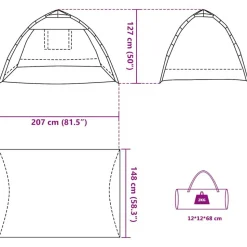 vidaXL 2-personers campingtelt vandtæt quick-release grøn