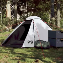 vidaXL 2-personers campingtelt vandtæt mørklægningsstof hvid