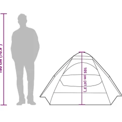 vidaXL 2-personers campingtelt vandtæt mørklægningsstof hvid