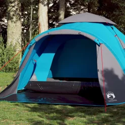 vidaXL 3-personers campingtelt kuppel quick-release blå