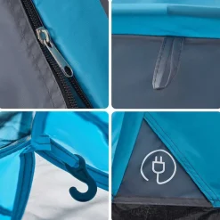 vidaXL 3-personers campingtelt kuppel quick-release blå