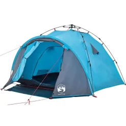 vidaXL 3-personers campingtelt kuppel quick-release blå