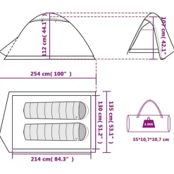 vidaXL 2-personers campingtelt vandtæt kuppel grøn