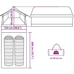 vidaXL 2-personers campingtelt vandtæt brun