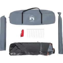 vidaXL 4-personers campingtelt kuppel quick-release grå og orange