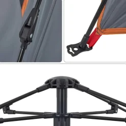 vidaXL 4-personers campingtelt kuppel quick-release grå og orange
