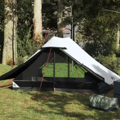 vidaXL 2-personers campingtelt vandtæt mørklægningsstof hvid