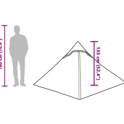 vidaXL 2-personers campingtelt vandtæt mørklægningsstof hvid