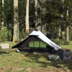 vidaXL 2-personers campingtelt vandtæt mørklægningsstof hvid