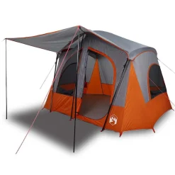 vidaXL 5-personers campingtelt vandtæt grå og orange