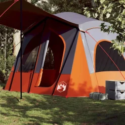 vidaXL 5-personers campingtelt vandtæt grå og orange