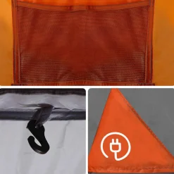 vidaXL 5-personers campingtelt vandtæt grå og orange