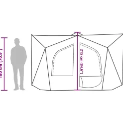 vidaXL 5-personers campingtelt vandtæt grå og orange