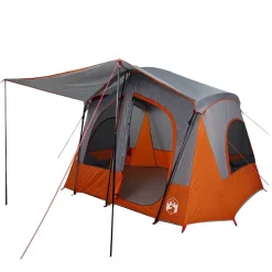 vidaXL 5-personers campingtelt vandtæt grå og orange