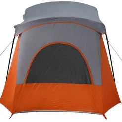 vidaXL 5-personers campingtelt vandtæt grå og orange