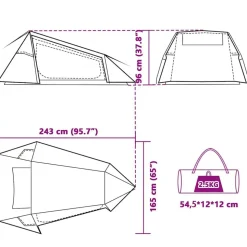 vidaXL 2-personers campingtelt vandtæt blå