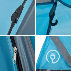 vidaXL 3-personers campingtelt kuppel quick-release blå