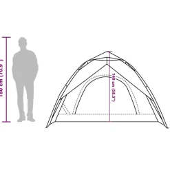 vidaXL 3-personers campingtelt kuppel quick-release blå