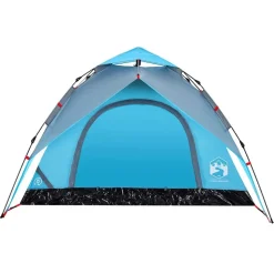 vidaXL 3-personers campingtelt kuppel quick-release blå