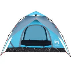 vidaXL 3-personers campingtelt kuppel quick-release blå